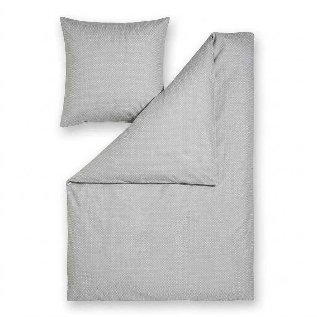 Hotel Bettwäsche Garnitur "EST Mako-Interlock-Jersey" Bügelfrei, TARUN 820 silver mit REISSVERSCHLUSS, 100% Baumwolle